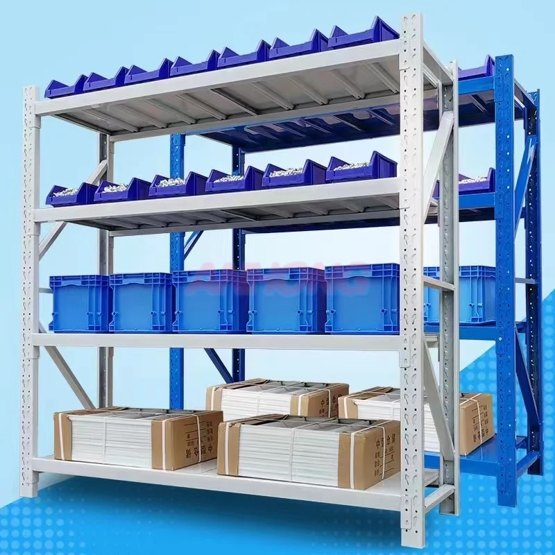 Parts-bin and carton storage shelving