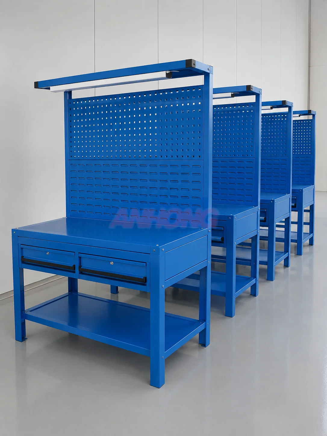 Blue workbench ready for delivery